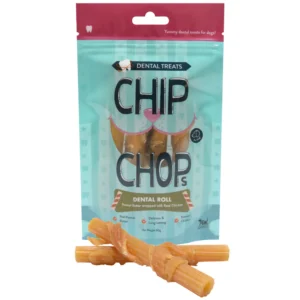 Chip Chops Dental Roll Peanut Butter Wrapped with Real Chicken Dog Treats- 80 Gram